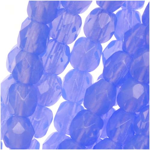 4791-4mm Opal Cornflower Firepolished Round Beads 50 beads 4mm Milky Cornflower Fire Polished Round Beads